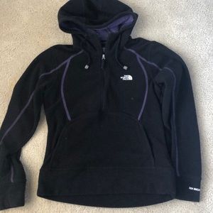 North face hooded pullover fleece